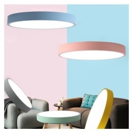 Plafonnier contemporain ultra fin à encastrer, lampe ronde