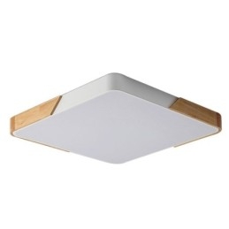Plafonnier simple à encastrer avec cadre en bois, design ultra fin, luminaire suspendu
