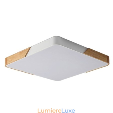 Plafonnier simple à encastrer avec cadre en bois, design ultra fin, luminaire suspendu Plafonnier simple à encastrer avec cadre en bois, design ultra fin, luminaire suspendu
