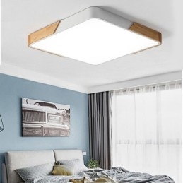 Plafonnier simple à encastrer avec cadre en bois, design ultra fin, luminaire suspendu