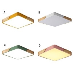 Plafonnier simple à encastrer avec cadre en bois, design ultra fin, luminaire suspendu