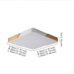 Plafonnier simple à encastrer avec cadre en bois, design ultra fin, luminaire suspendu