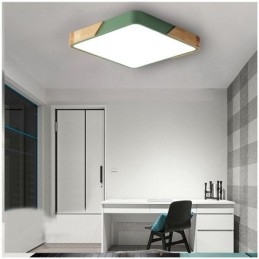 Plafonnier simple à encastrer avec cadre en bois, design ultra fin, luminaire suspendu