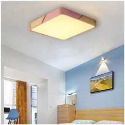 Plafonnier simple à encastrer avec cadre en bois, design ultra fin, luminaire suspendu