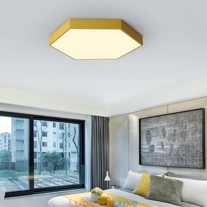 Plafonnier hexagonal contemporain simple à encastrer