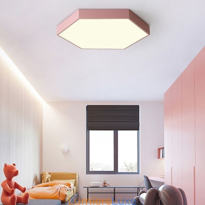 Plafonnier hexagonal contemporain simple à encastrer