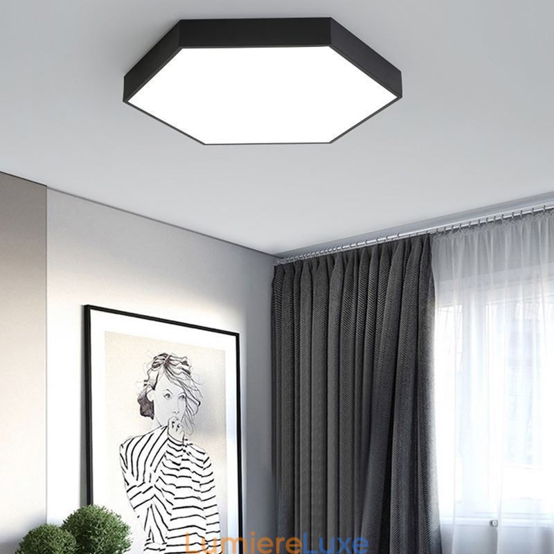 Plafonnier hexagonal contemporain simple à encastrer