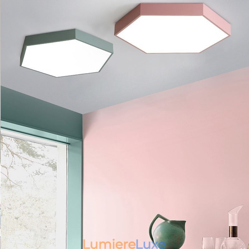 Plafonnier hexagonal contemporain simple à encastrer