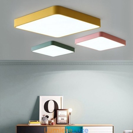 Plafonnier carré mince à montage encastré Simlpe à économie d'énergie