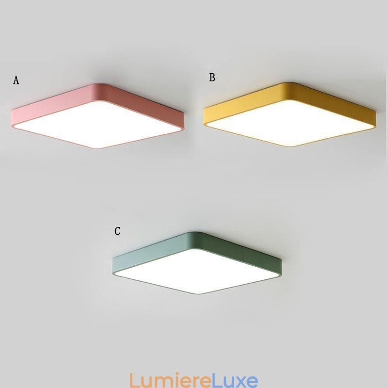 Plafonnier carré mince à montage encastré Simlpe à économie d'énergie