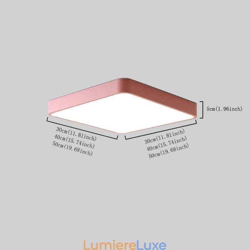 Plafonnier carré mince à montage encastré Simlpe à économie d'énergie