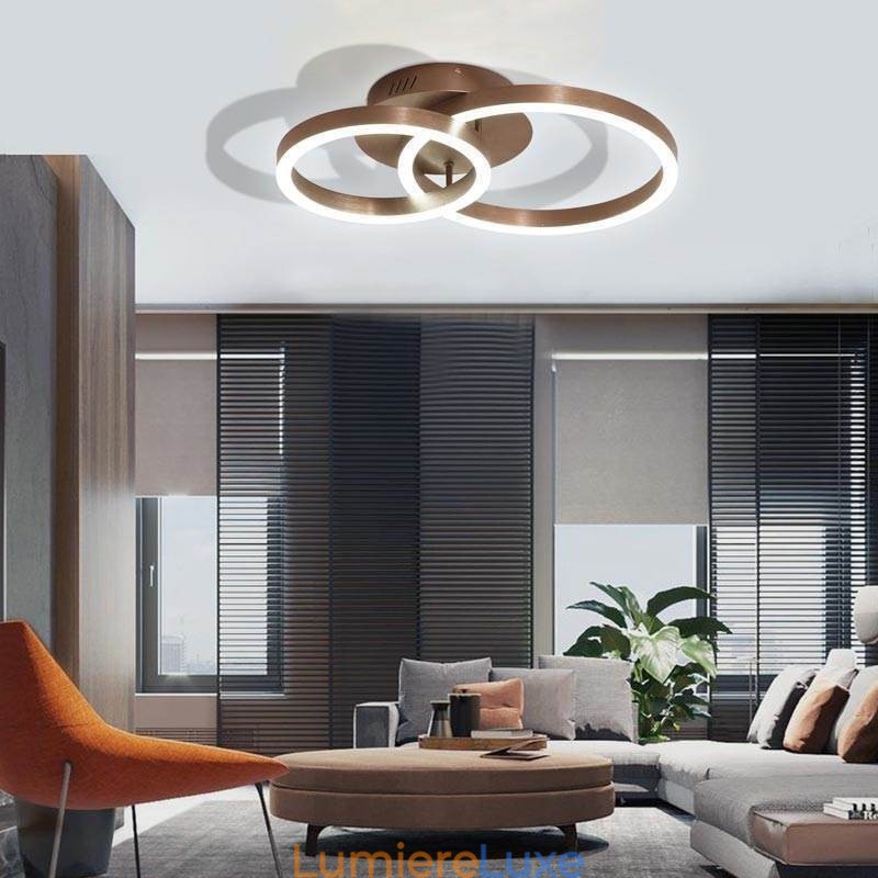 Plafonnier moderne simple et créatif à encastrer, éclairage chaleureux