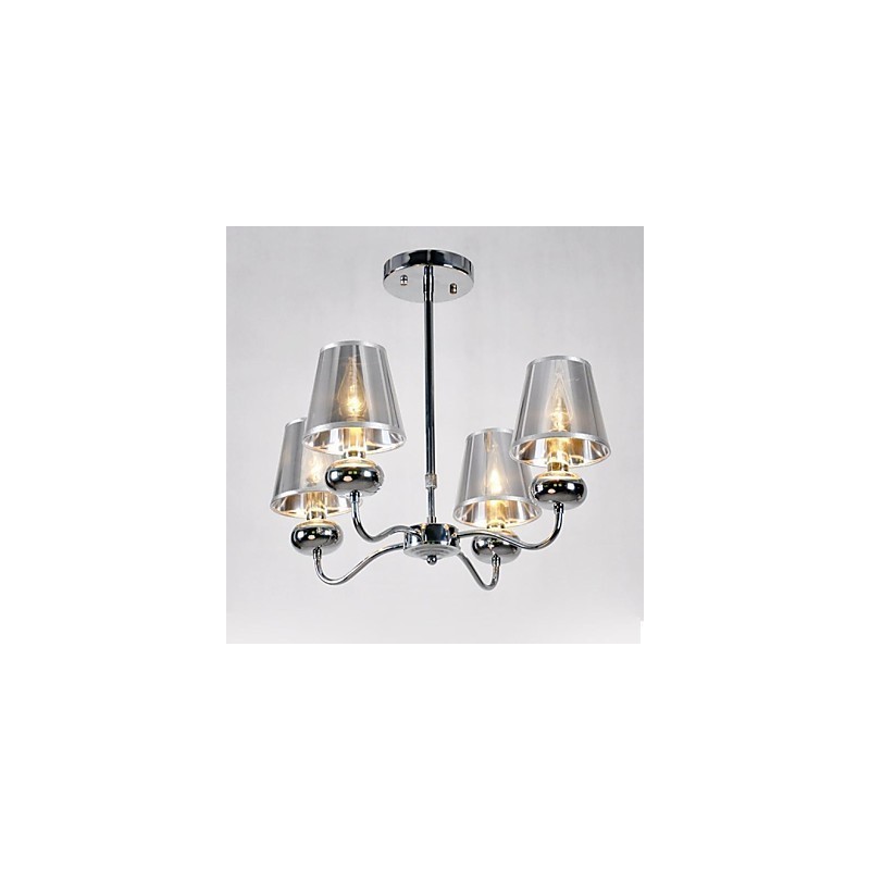 Lustre suspendu en métal galvanisé de style mini contemporain moderne à montage encastré pour salle à manger