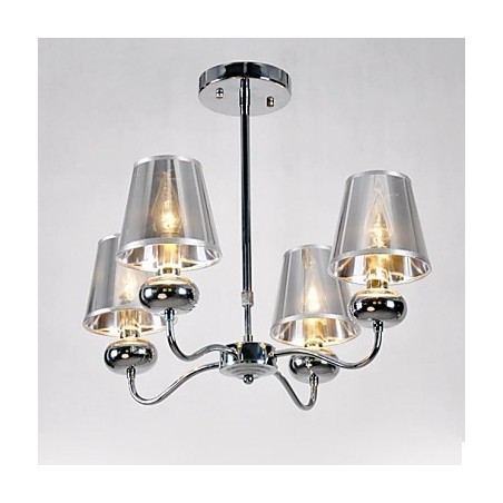 Lustre suspendu en métal galvanisé de style mini contemporain moderne à montage encastré pour salle à manger Lustre suspendu en métal galvanisé de style mini contemporain moderne à montage encastré pour salle à manger