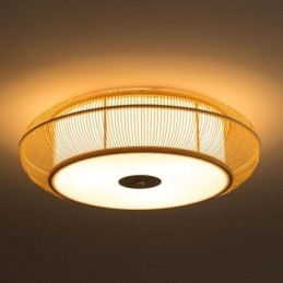 Plafonnier rond créatif japonais en bambou spécial chinois
