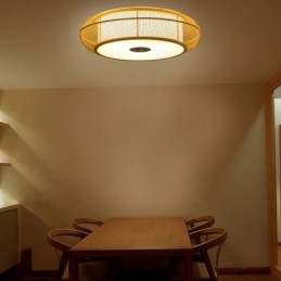 Plafonnier rond créatif japonais en bambou spécial chinois