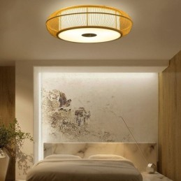 Plafonnier rond créatif japonais en bambou spécial chinois