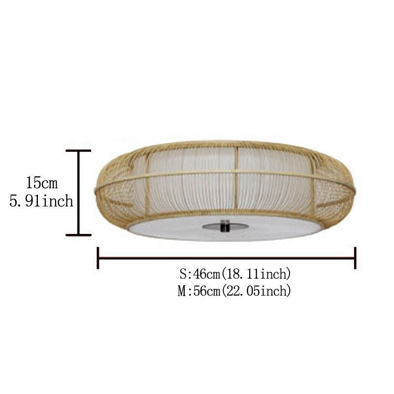 Plafonnier rond créatif japonais en bambou spécial chinois