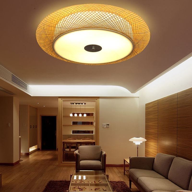 Plafonnier moderne en bambou tissé chinois