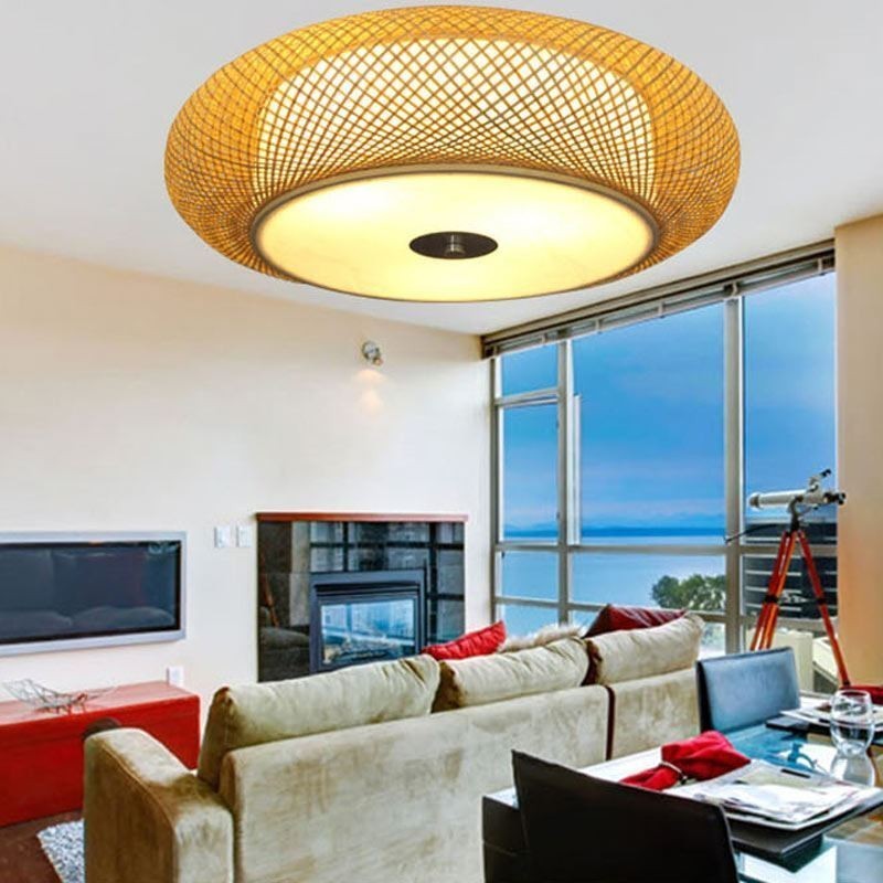 Plafonnier moderne en bambou tissé chinois