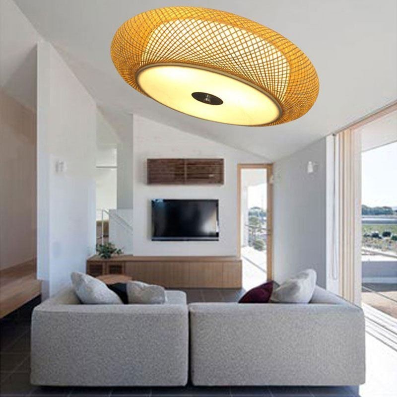 Plafonnier moderne en bambou tissé chinois