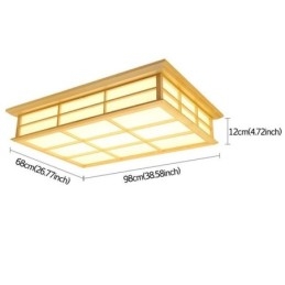Plafonnier japonais cubique en bois massif