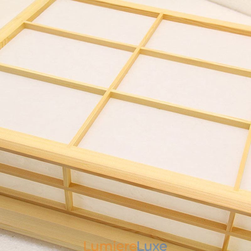 Plafonnier japonais cubique en bois massif