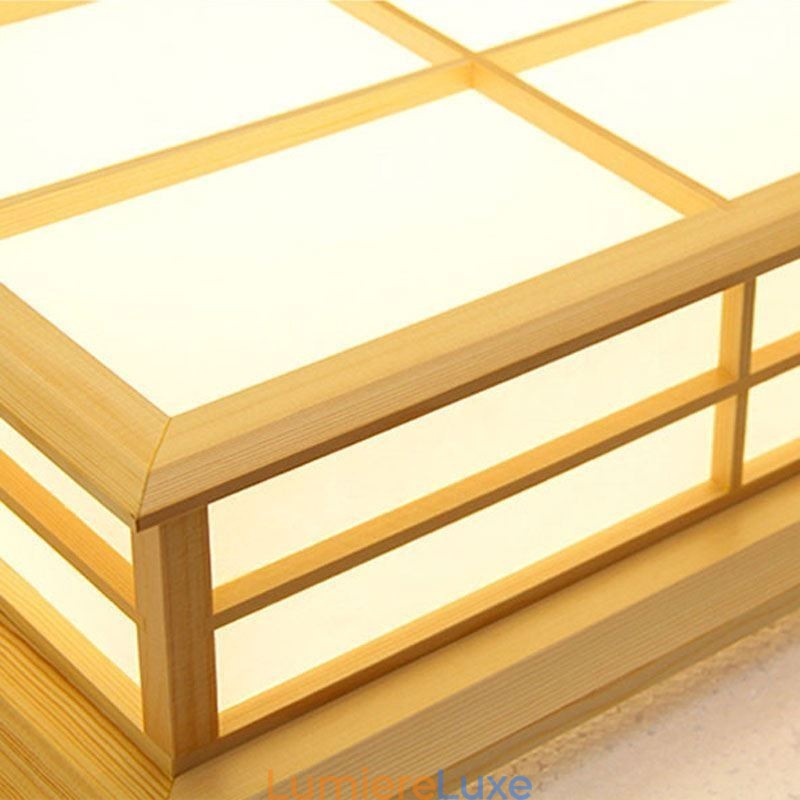 Plafonnier japonais cubique en bois massif