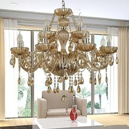 Lustre en verre cristal contemporain moderne