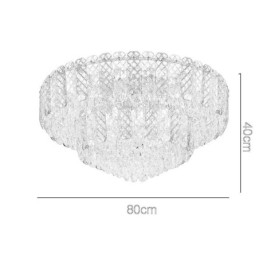 Plafonnier décoratif de luxe rond à double couche en cristal, 80 cm