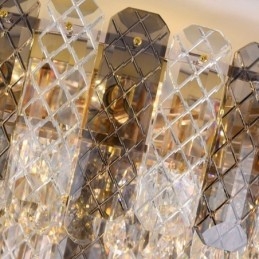 Plafonnier décoratif de luxe rond à double couche en cristal, 80 cm