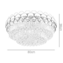 Plafonnier décoratif de luxe rond en cristal plaqué or électrolytique 80 cm