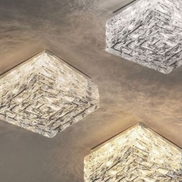 Plafonnier en cristal encastré à intensité variable, trois couleurs