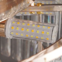 Plafonnier décoratif rond de luxe en cristal à montage encastré