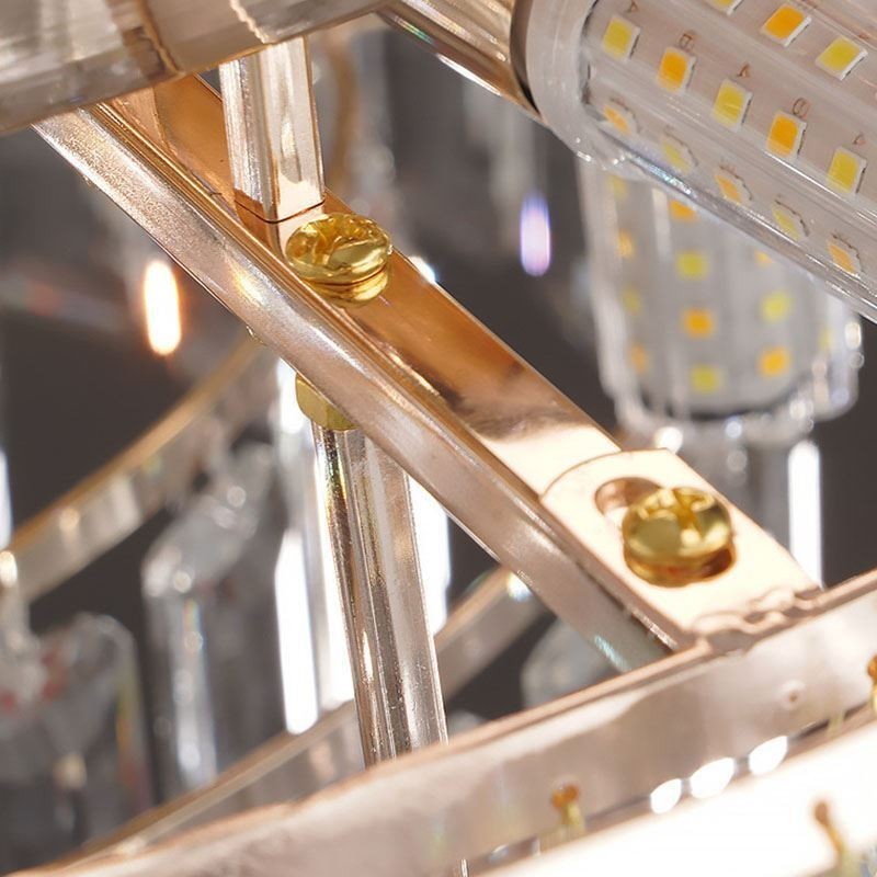 Plafonnier décoratif rond de luxe en cristal à montage encastré