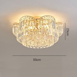 Plafonnier décoratif rond de luxe en cristal à montage encastré