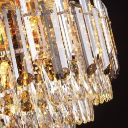 Plafonnier décoratif rond en cristal gris fumé à montage encastré