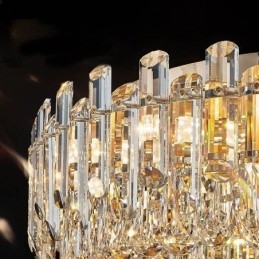 Plafonnier décoratif rond en cristal de luxe à montage encastré