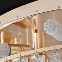 Plafonnier décoratif rond en cristal de luxe à montage encastré