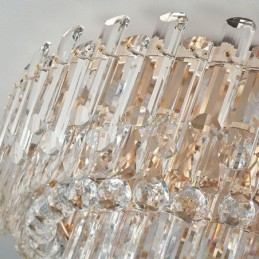 Plafonnier décoratif rond en cristal de luxe à montage encastré
