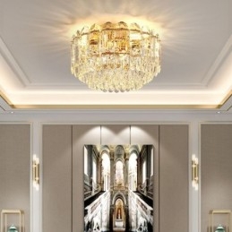 Plafonniers décoratifs ronds en cristal à montage encastré