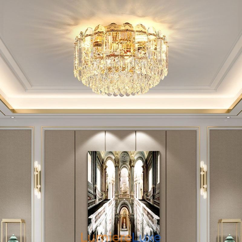 Plafonniers décoratifs ronds en cristal à montage encastré