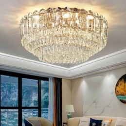 Plafonniers décoratifs ronds en cristal à montage encastré