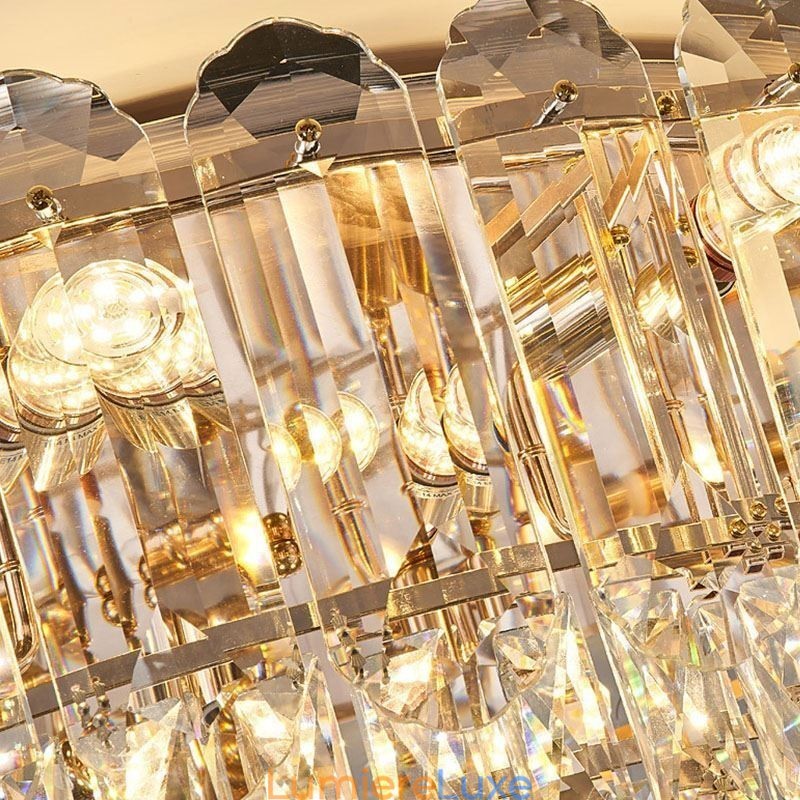 Plafonniers décoratifs ronds en cristal à montage encastré