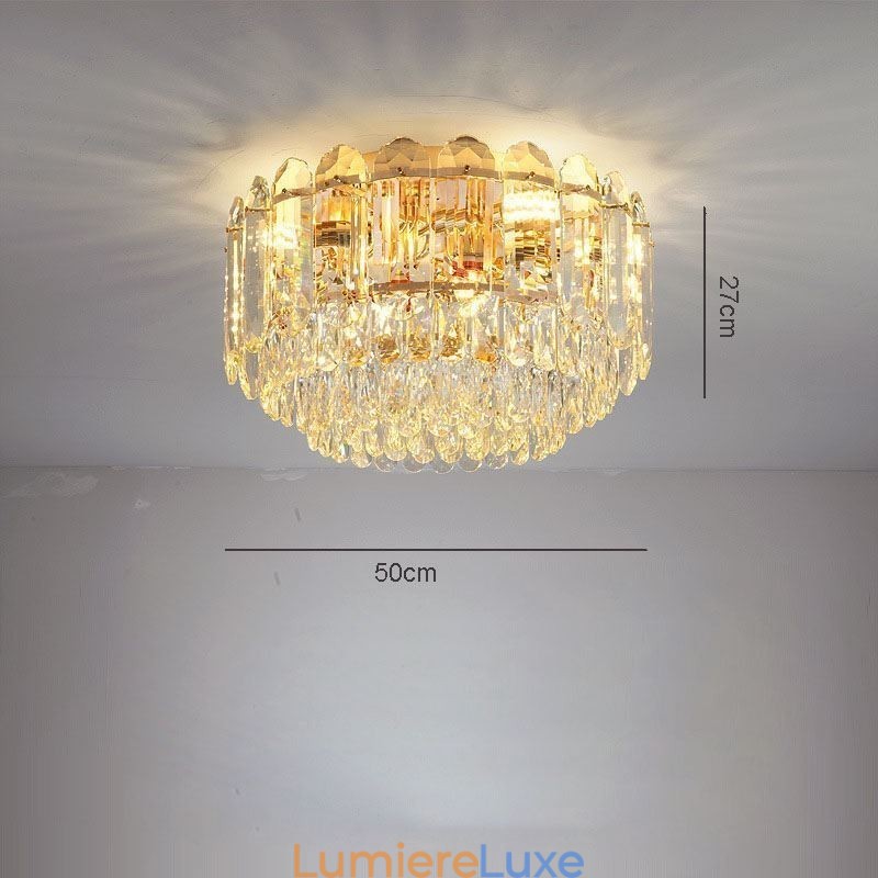 Plafonniers décoratifs ronds en cristal à montage encastré