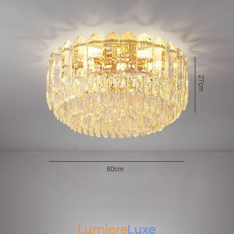 Plafonniers décoratifs ronds en cristal à montage encastré