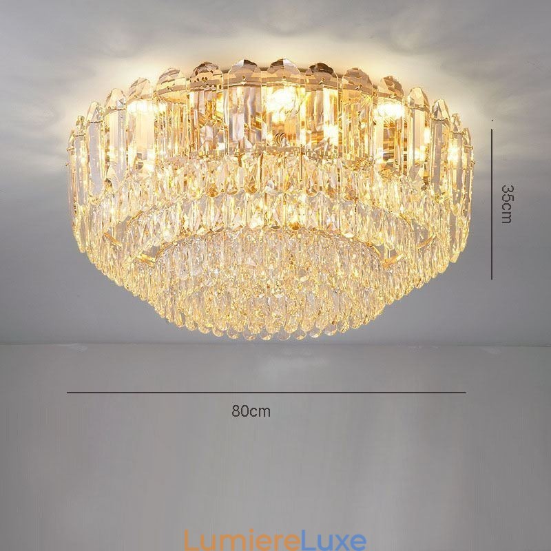 Plafonniers décoratifs ronds en cristal à montage encastré