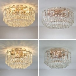 Plafonniers décoratifs ronds en cristal à montage encastré