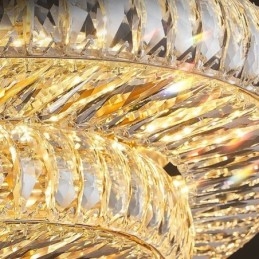 Plafonnier décoratif rond en cristal à montage encastré