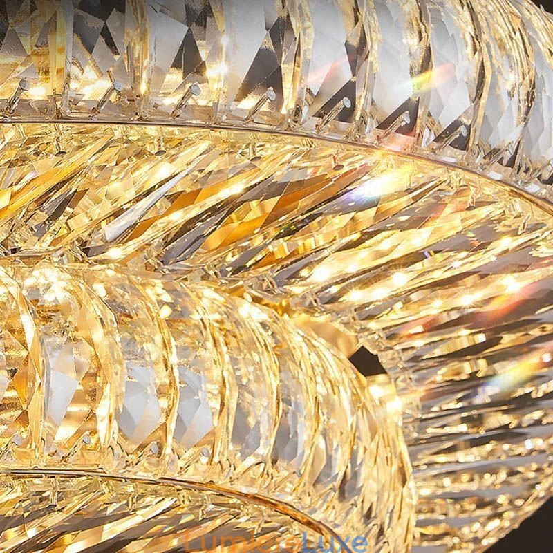 Plafonnier décoratif rond en cristal à montage encastré